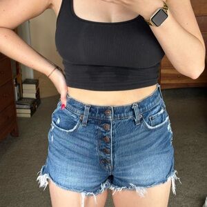 Abercrombie & Fitch Women's Blue Denim High Waisted Shorts